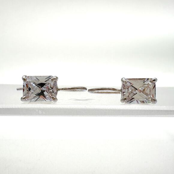 Designer Silpada CZ Earrings Sterling Silver Cubic Zirconia Fish Hook Drop - Picture 12 of 13